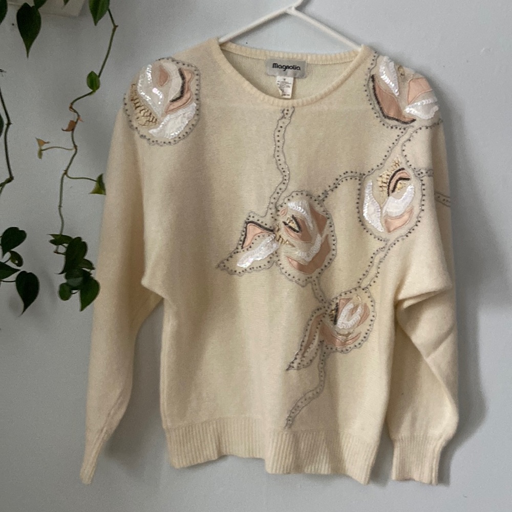 Magnolia lambs wool and angora sweater